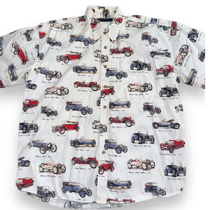 Men's Bearcat Roadster Cars Long Sleeve Button Down‎ - Size L